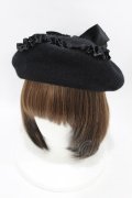 Princess Melody / フリルハートベレー  ブラック H-25-06-19-1004-EL-AC-NS-ZH