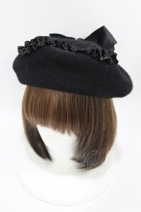 Princess Melody / フリルハートベレー  ブラック H-25-06-19-1004-EL-AC-NS-ZH