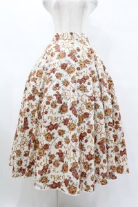 metamorphose / 【プラスサイズ】ゴブラン風くまちゃんロングフレアスカート プラスサイズ オフ白 H-25-06-19-1038-ME-SK-NS-ZH