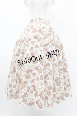 画像1: metamorphose / 【プラスサイズ】ゴブラン風くまちゃんロングフレアスカート プラスサイズ オフ白 H-25-06-19-1038-ME-SK-NS-ZH