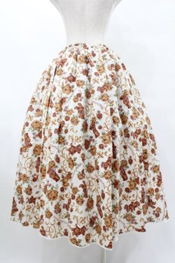 画像2: metamorphose / 【プラスサイズ】ゴブラン風くまちゃんロングフレアスカート プラスサイズ オフ白 H-25-06-19-1038-ME-SK-NS-ZH