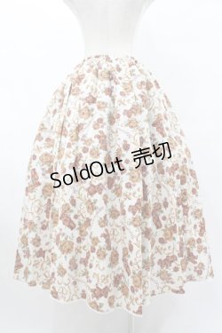 画像2: metamorphose / 【プラスサイズ】ゴブラン風くまちゃんロングフレアスカート プラスサイズ オフ白 H-25-06-19-1038-ME-SK-NS-ZH