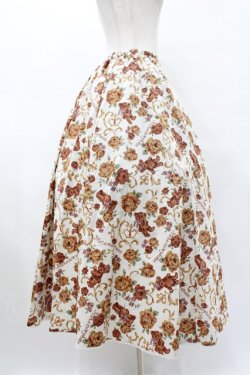 画像3: metamorphose / 【プラスサイズ】ゴブラン風くまちゃんロングフレアスカート プラスサイズ オフ白 H-25-06-19-1038-ME-SK-NS-ZH