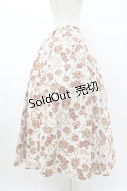 画像3: metamorphose / 【プラスサイズ】ゴブラン風くまちゃんロングフレアスカート プラスサイズ オフ白 H-25-06-19-1038-ME-SK-NS-ZH