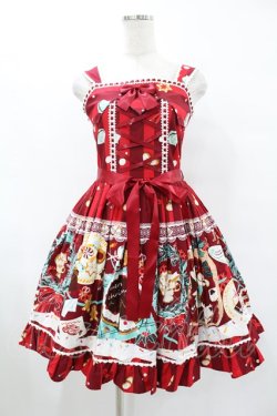 画像1: 魔法茶会（海外ロリータブランド） / Sweet Christmasジャンパースカート S レッド H-25-06-19-1040-EL-OP-NS-ZH