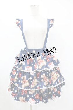 画像1: Eieyomi（海外ロリータブランド） / Strawberry Cake Bearスカート Free ネイビー H-25-06-19-1044-0-SK-NS-ZH