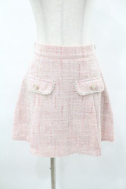 画像1: Ank Rouge / MIXツイード台形ミニスカート M ピンク H-25-06-19-1047-CA-SK-NS-ZH