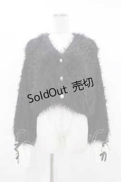 画像1: Me roir / あざといシャギーニットカーデ M ブラック H-25-06-19-1060-0-TO-NS-ZT425