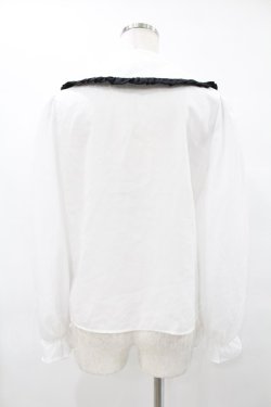 画像2: Ank Rouge / 配色フリルネクタイブラウス M オフ/ブラック H-25-06-19-1063-CA-BL-NS-ZH