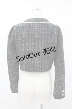 画像2: Ank Rouge / パールトリムノーカラージャケット M ブラック H-25-06-19-1066-CA-JA-NS-ZH