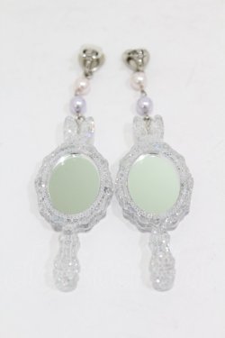 画像2: Angelic Pretty / Bunny Mirrorイヤリング  クリア H-25-06-19-1014-AP-AC-NS-ZH