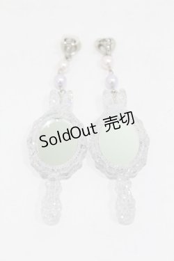 画像2: Angelic Pretty / Bunny Mirrorイヤリング  クリア H-25-06-19-1014-AP-AC-NS-ZH