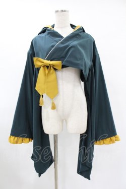 画像1: metamorphose / 【プラスサイズ】フード付き着物袖ボレロ プラスサイズ グリーン H-25-06-19-1023-ME-TO-NS-ZH