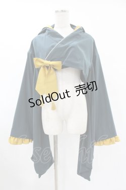 画像1: metamorphose / 【プラスサイズ】フード付き着物袖ボレロ プラスサイズ グリーン H-25-06-19-1023-ME-TO-NS-ZH