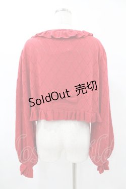 画像2: metamorphose / 【プラスサイズ】ダイヤすかしあみ長袖ボレロ プラスサイズ レッド H-25-06-19-1025-ME-TO-NS-ZH