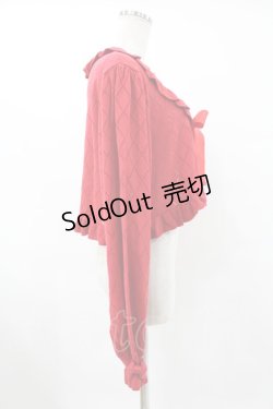 画像3: metamorphose / 【プラスサイズ】ダイヤすかしあみ長袖ボレロ プラスサイズ レッド H-25-06-19-1025-ME-TO-NS-ZH