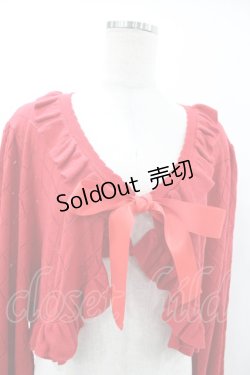 画像4: metamorphose / 【プラスサイズ】ダイヤすかしあみ長袖ボレロ プラスサイズ レッド H-25-06-19-1025-ME-TO-NS-ZH