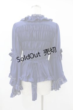 画像2: metamorphose / スクエアあきロング姫袖ブラウス サイズ1 ネイビー H-25-06-19-1026-ME-BL-NS-ZH