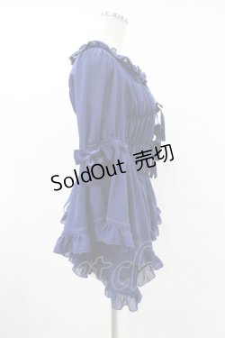 画像3: metamorphose / スクエアあきロング姫袖ブラウス サイズ1 ネイビー H-25-06-19-1026-ME-BL-NS-ZH