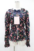 metamorphose / Fluffy Cherry スクエアあきフリルブラウス(長袖) サイズ1 ネイビー H-25-06-19-1027-ME-BL-NS-ZH