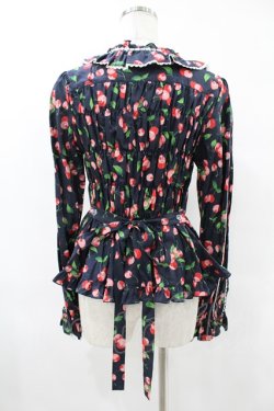 画像2: metamorphose / Fluffy Cherry スクエアあきフリルブラウス(長袖) サイズ1 ネイビー H-25-06-19-1027-ME-BL-NS-ZH