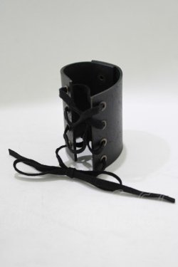 画像1: Na+H / レースアップベルトブレスレット  黒 H-25-06-19-061-PU-AC-KB-ZH
