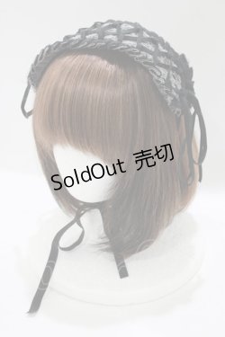 画像1: Na+H / ダメージガーゼヘッドドレス  ブラック H-25-06-19-066-PU-AC-KB-ZH