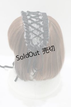 画像2: Na+H / ダメージガーゼヘッドドレス  ブラック H-25-06-19-066-PU-AC-KB-ZH