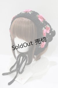 merry jenny / gardenクロシェヘッドスカーフ  ブラック H-25-06-19-067-LO-AC-KB-ZH