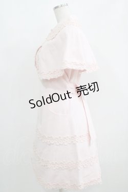 画像2: Jane Marple / フラワーレースケープ付ジャンパースカート  ピンク H-25-06-19-009-JM-OP-KB-ZH