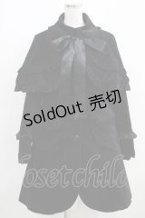 PEACE NOW / ケープ付フリル別珍コート  ブラック H-25-06-19-002-PU-CO-KB-ZH