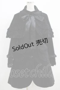 PEACE NOW / ケープ付フリル別珍コート  ブラック H-25-06-19-002-PU-CO-KB-ZH