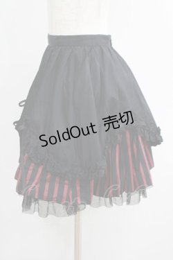 画像2: PEACE NOW / 裾ストライプバッスル風スカート  黒×赤 H-25-06-19-014-PU-SK-KB-ZH