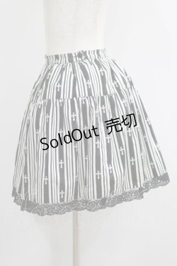 画像2: BPN / クロスストライプティアードスカート  黒×白 H-25-06-19-015-GO-SK-KB-ZH