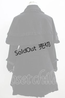 画像3: PEACE NOW / ケープ付フリル別珍コート  ブラック H-25-06-19-002-PU-CO-KB-ZH