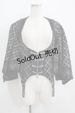 画像1: OZZ ANGELO / ローズハンティングケープ付きベスト  ブラック H-25-06-19-018-OO-TO-KB-ZH