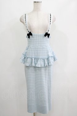 画像1: Katie / SUNDAY CHECK apron skirt S BLUE H-25-06-19-025-LO-SK-KB-ZH