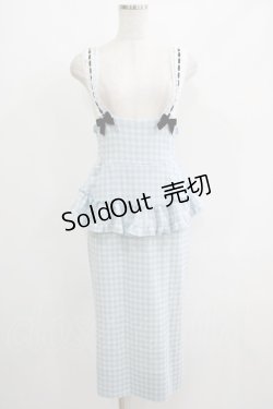 画像1: Katie / SUNDAY CHECK apron skirt S BLUE H-25-06-19-025-LO-SK-KB-ZH