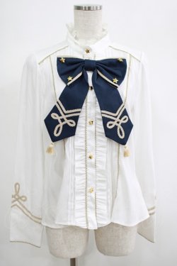 画像1: Angelic Pretty / CIRCUS Ribbonブラウス Free オフ/ネイビー H-25-06-20-043-AP-BL-NS-ZH