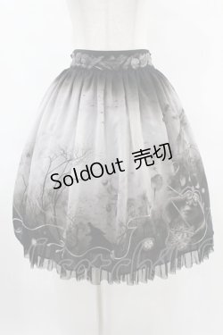 画像1: abilletage / ヴィランズ柄シフォンスカート(ミディアム) ミディアム丈 ブラック H-25-09-30-007-GO-SK-KB-ZH