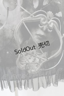 画像5: abilletage / ヴィランズ柄シフォンスカート(ミディアム) ミディアム丈 ブラック H-25-09-30-007-GO-SK-KB-ZH