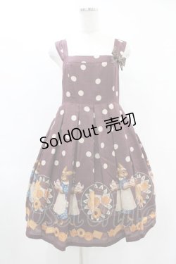 画像1: Leur Getter / Rabbit tea time水玉ブローチ付きキャミワンピース  ワイン H-25-06-20-1035-LU-OP-KB-ZH
