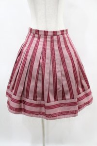 Jane Marple / Dot Stripe Jacquardのミニスカート  ピンク H-25-06-20-1039-JM-SK-KB-ZT185