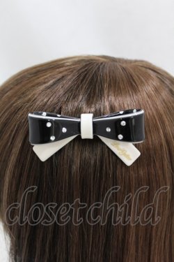 画像2: Leur Getter / リボンバレッタ  オフ×黒 H-25-06-20-1006-LU-AC-KB-ZH