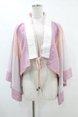 画像1: Qutie Frash / 着物ボレロ  ピンク H-25-06-20-1045-QU-TO-KB-ZH
