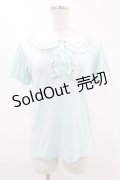 ALGONQUINS / 刺繍襟パフカットソー  ミント H-25-06-20-1046-AL-TO-KB-ZH