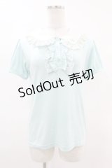 ALGONQUINS / 刺繍襟パフカットソー  ミント H-25-06-20-1046-AL-TO-KB-ZH