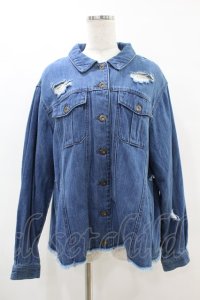 Candy Stripper / BACK FRILL JACKET  ブルー H-25-06-20-1053-PU-JA-KB-ZT163