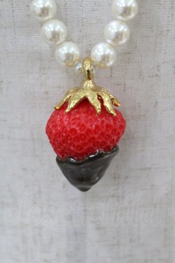 画像1: Q-pot. / Strawberry Chocolate Fondueネックレス  ホワイトパール H-25-06-20-1013-QP-AC-KB-ZH