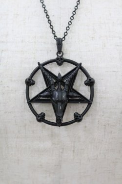 画像1: KILL STAR / バフォメットネックレス  黒 H-25-06-20-1017-SL-AC-KB-ZH